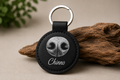 Black Signature NosePrint keychain personalized with a pet nose print and name
